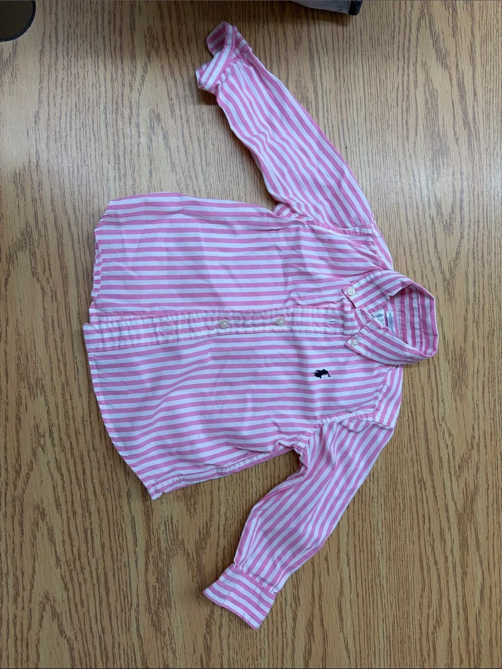 Ralph Lauren Pink and White Striped Button-Down Shirt